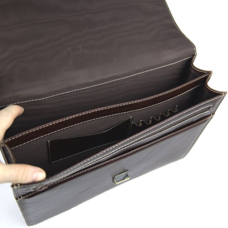 Luxusná elegantná kožená aktovka z pravej kože v hnedej farbe 8170