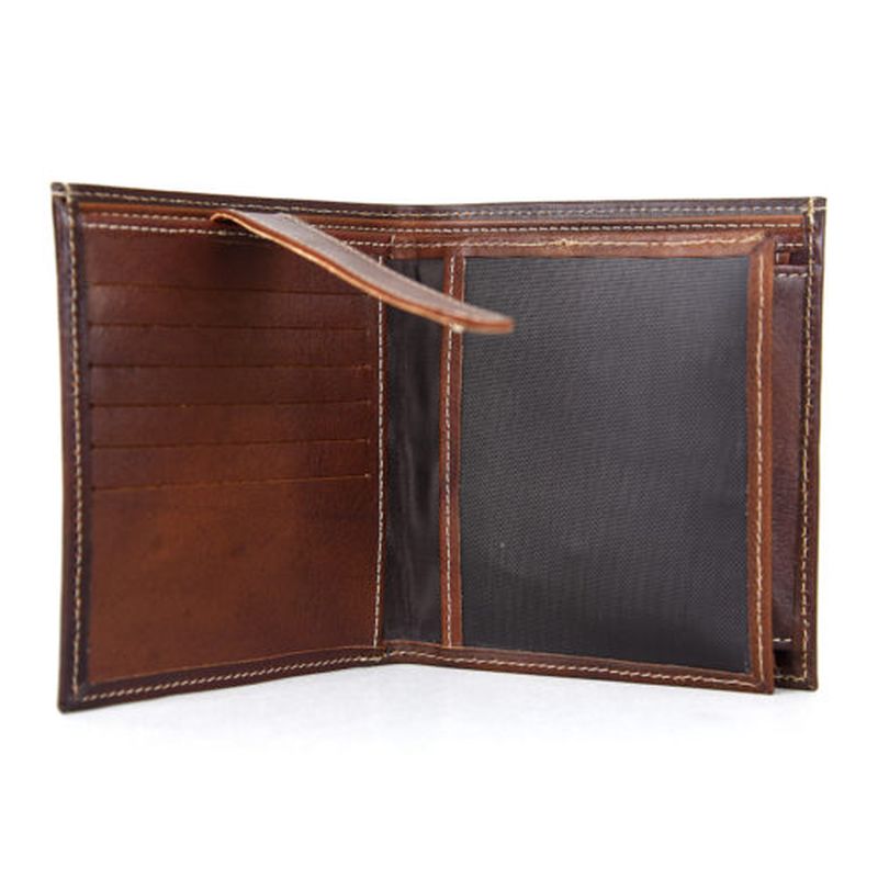 Luxusná kožená peňaženka v Cigaro farbe, ručne tamponovaná