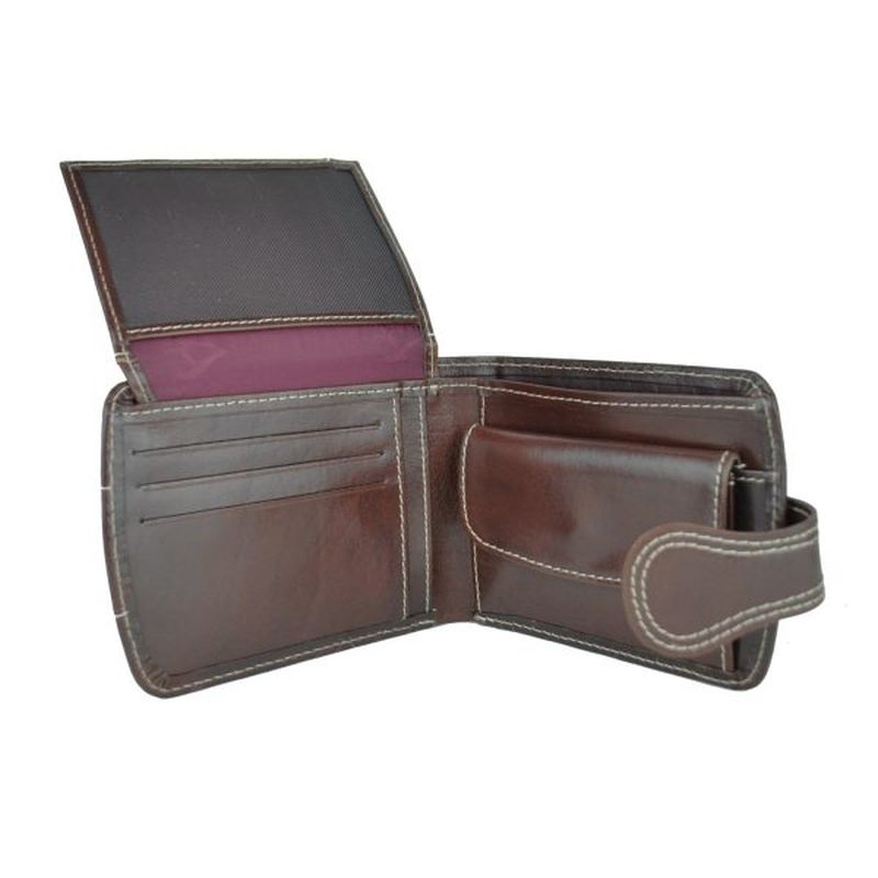 Luxusná elegantná kožená peňaženka 8467 v tmavo hnedej farbe