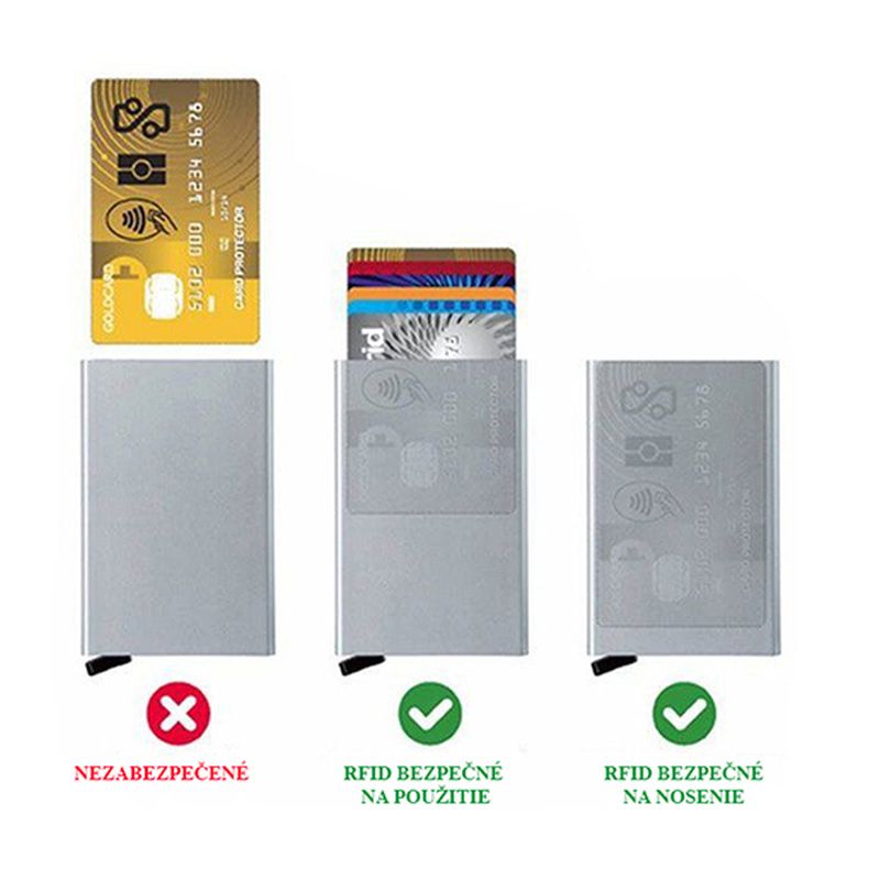 Kožená peňaženka SIMPLE s RFID patentovaným mechanizmom na karty v čiernej farbe