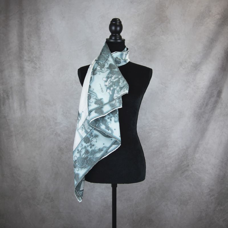 Módna hodvábna šatka SLOVENSKO WINTER, 90 x 90cm