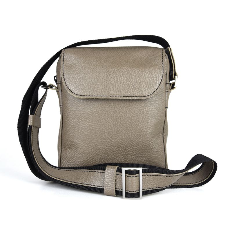 Luxusná crossbody kožená etuja z pravej kože v khaki farbe