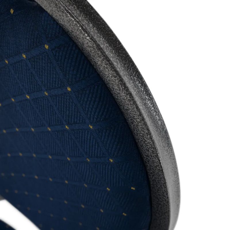 Konferenčná stohovateľná stolička modrá/sivý rám