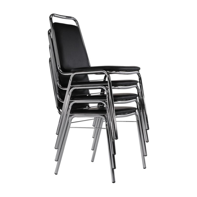 Zasadacia stolička čierna ekokoža