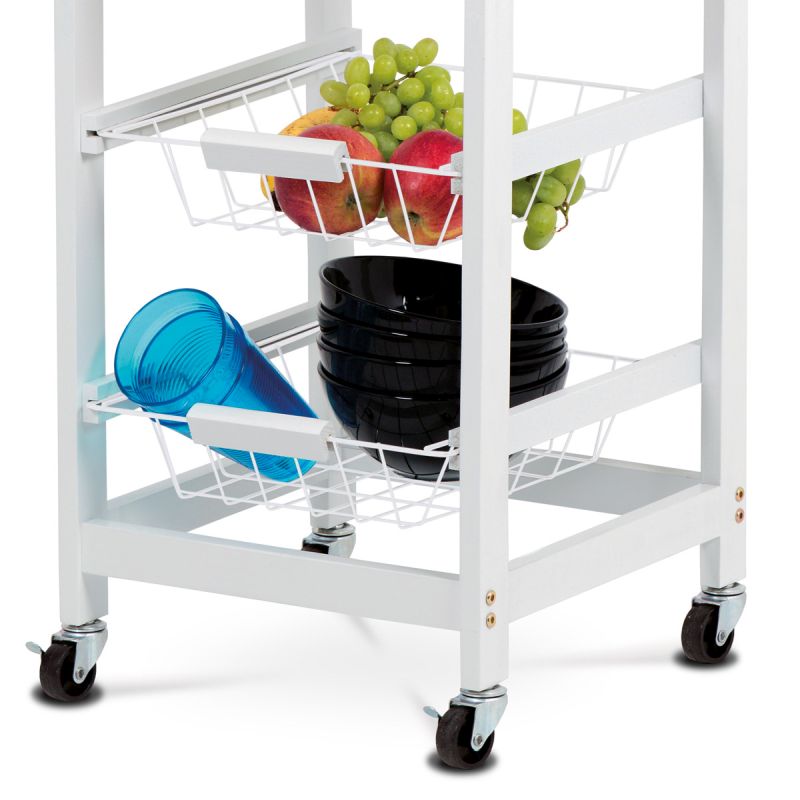 Bambusový regál na kolieskach s brzdami