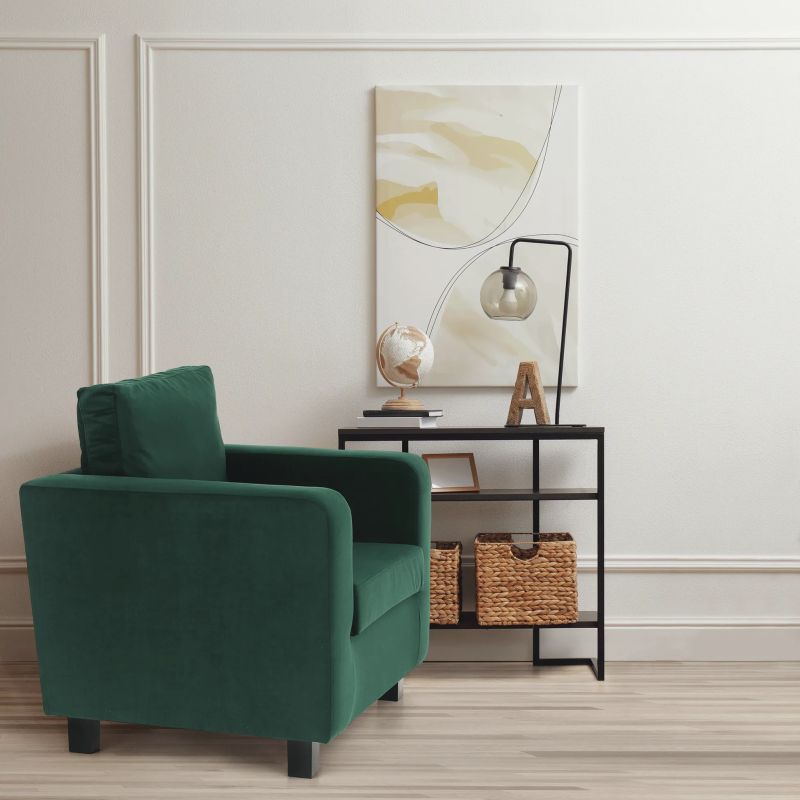 Celočalúnené kreslo, smaragdová látka