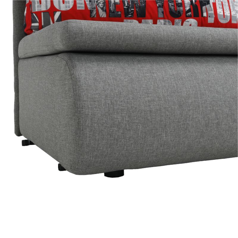 Moderné rozkladacie kreslo s úložným priestorom, sivé