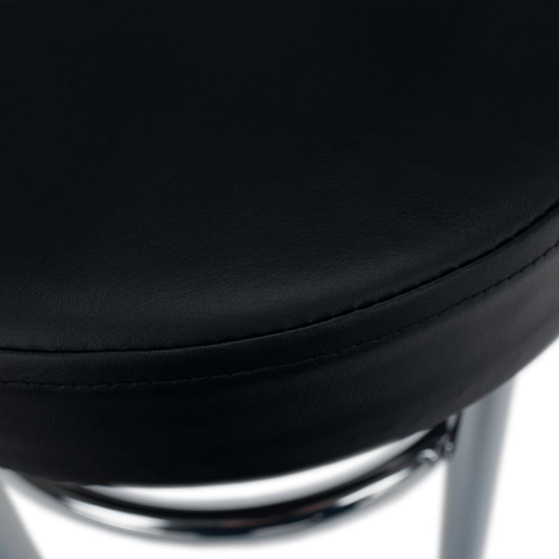 Taburetka, ekokoža čierna-kov chróm