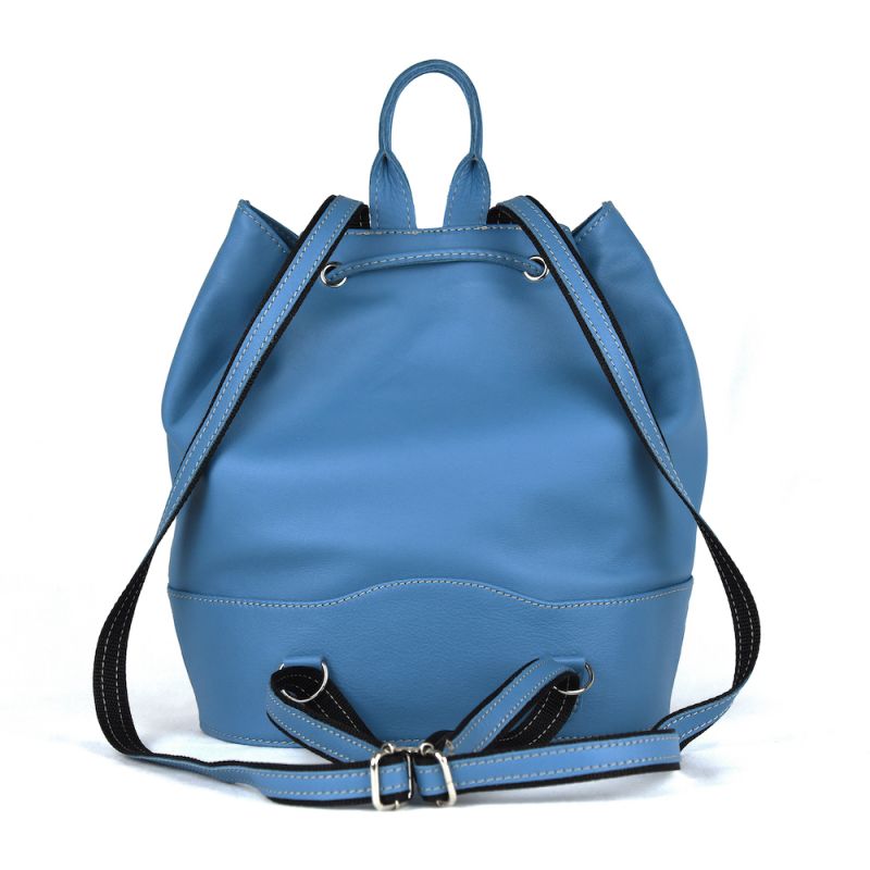 Kožený batoh z pravej kože v modrej farbe