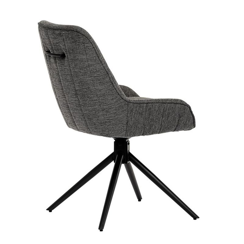 Jedálenská stolička tmavo šedá látka s otočným mechanizmom