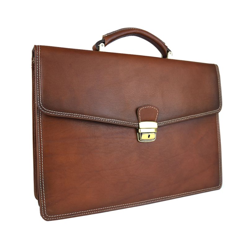 Luxusná kožená pracovná aktovka v cigaro farbe (Limitovaná edícia)
