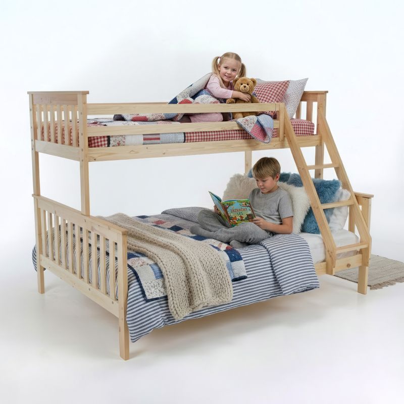 Poschodová rozložiteľná posteľ, prírodná borovica