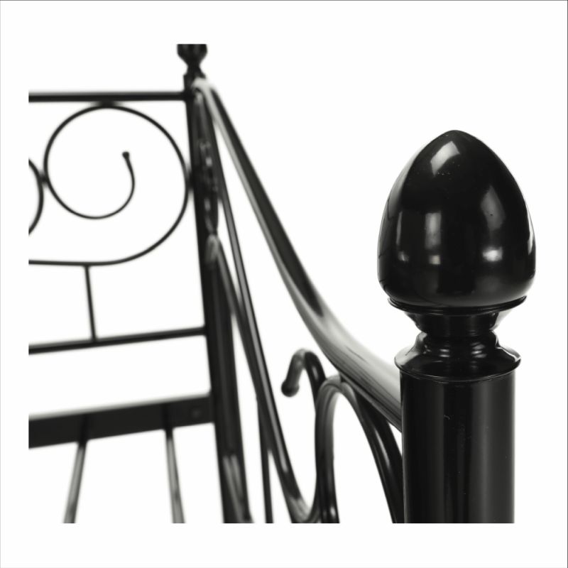 Kovová posteľ čierna, 90x200