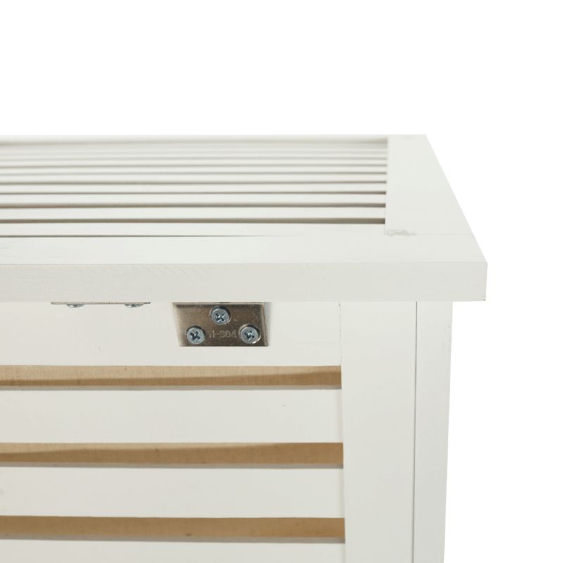 Kôš na bielizeň, lakovaný bambus-biela-béžová