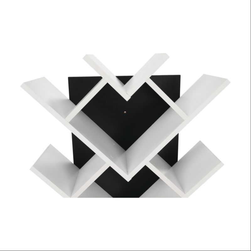 Štýlový regál, biela-čierna