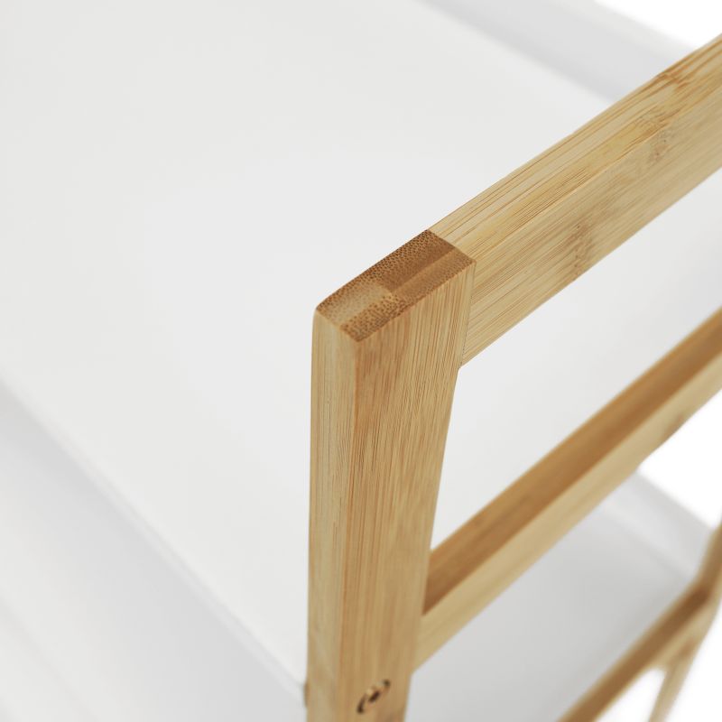 3-policový regál, biela-prírodná