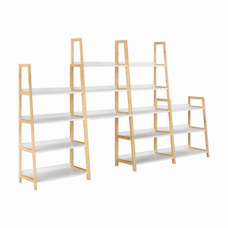 5-policový regál, biela-prírodná