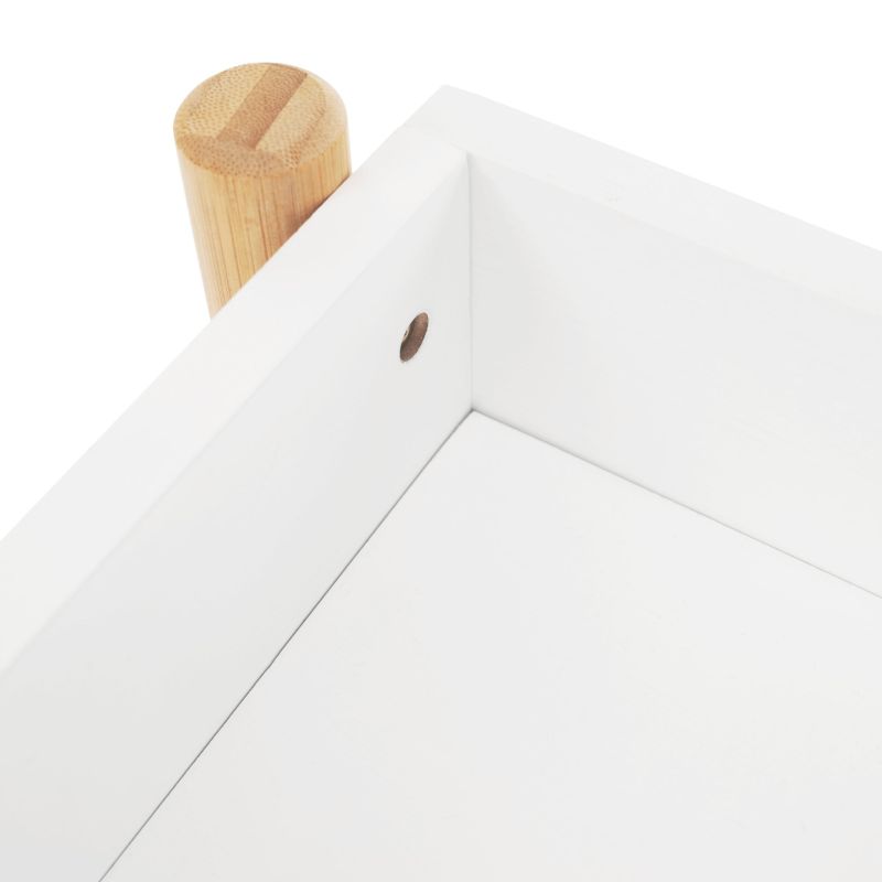 Elegantný 2-poličkový regál, prírodný bambus-biela