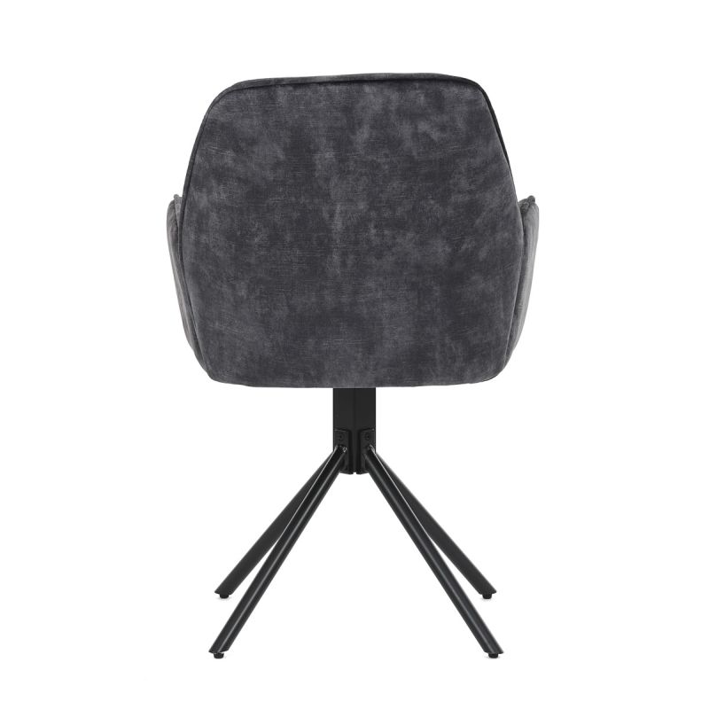 Stolička jedálenská a konferenčná, čierna látka v dekore žíhaného zamatu