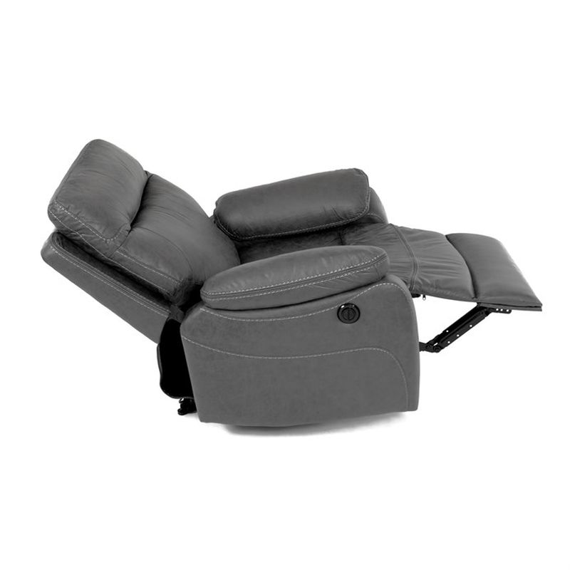 TV a relaxačné kreslo s elektrickým ovládaním, poťah šedá látka v dekore vintage