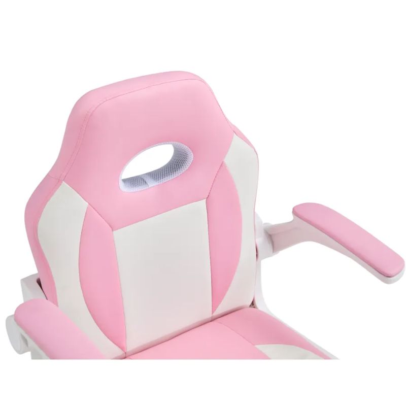 Otočná stolička s prepracovaným dizajnom, ružová-biela