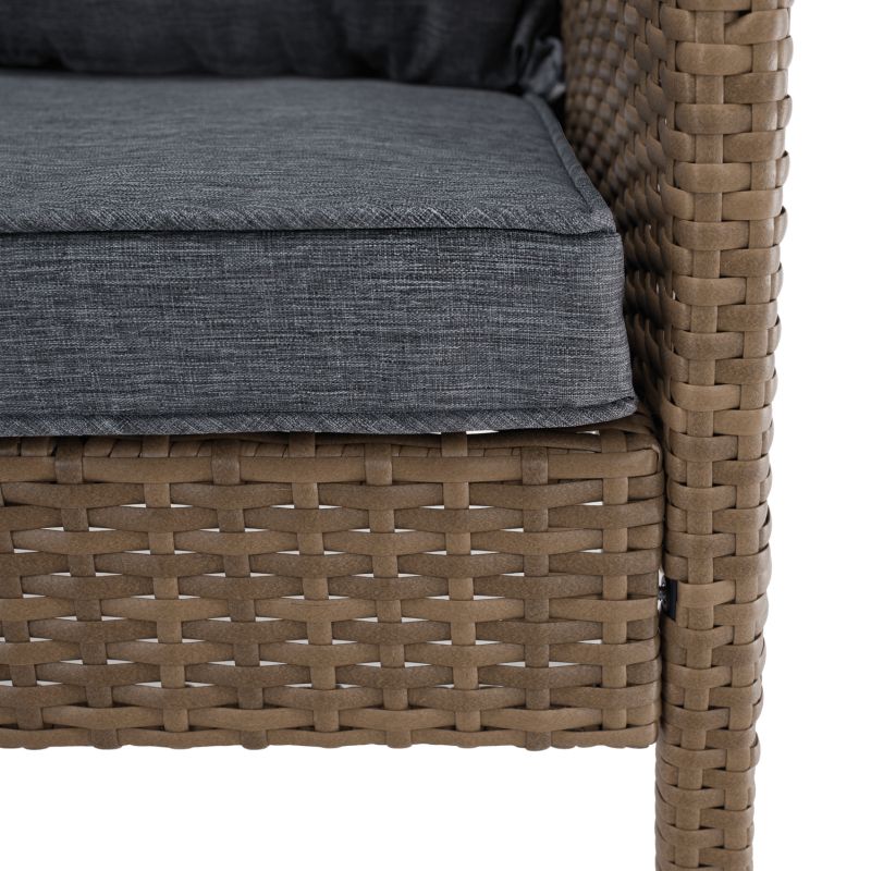 Záhradný ratanový set, technoratan v prírodnom farebnom prevedení