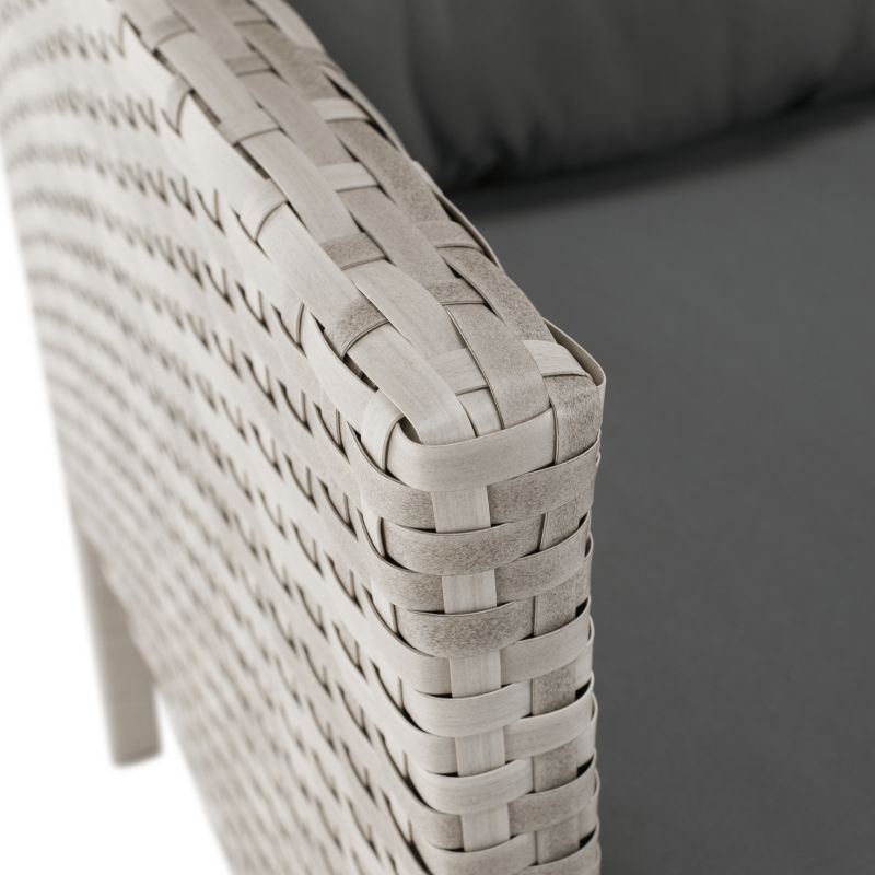 Záhradný 6-dielny ratanový set, svetlosivý