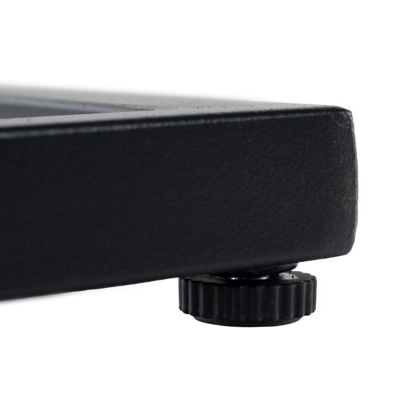 Záhradný stolík, čierna oceľ-tvrdené sklo