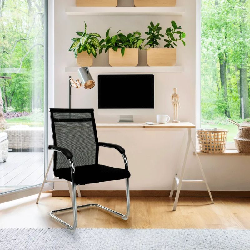 Zasadacia stolička, čierna-strieborná