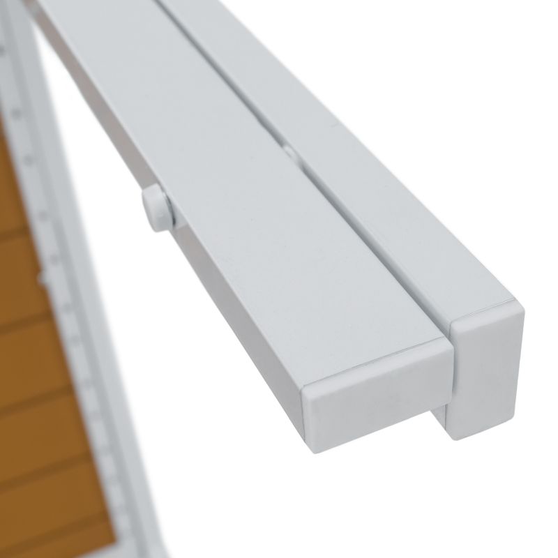 Záhradný stôl, biela oceľ-dub