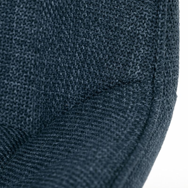 Stolička do jedálne, modrá látka, nohy čierny kov