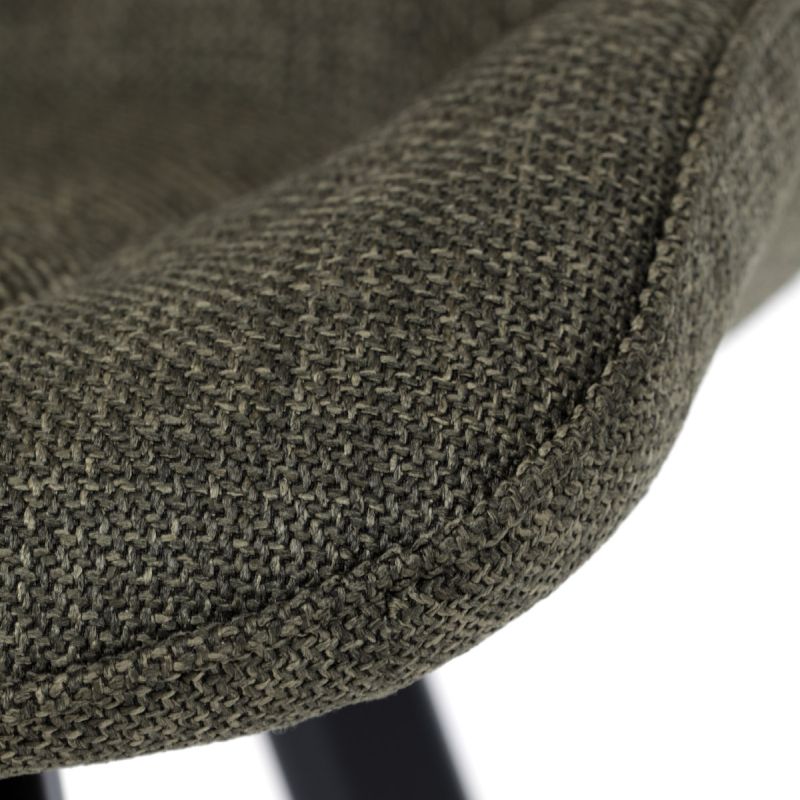 Stolička do jedálne, zelená látka, nohy čierny kov