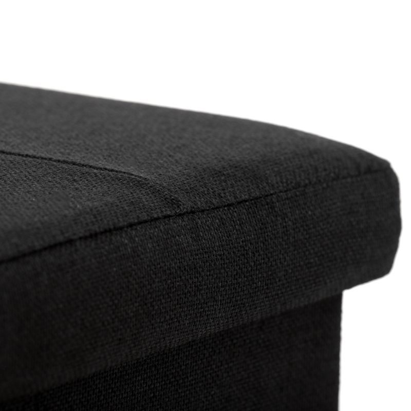 Taburetka s úložným priestorom, látka čierna