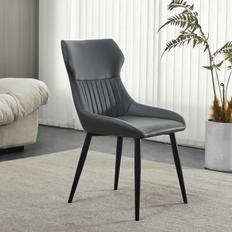 Nevšedná jedálenská stolička, tmavosivá-čierna