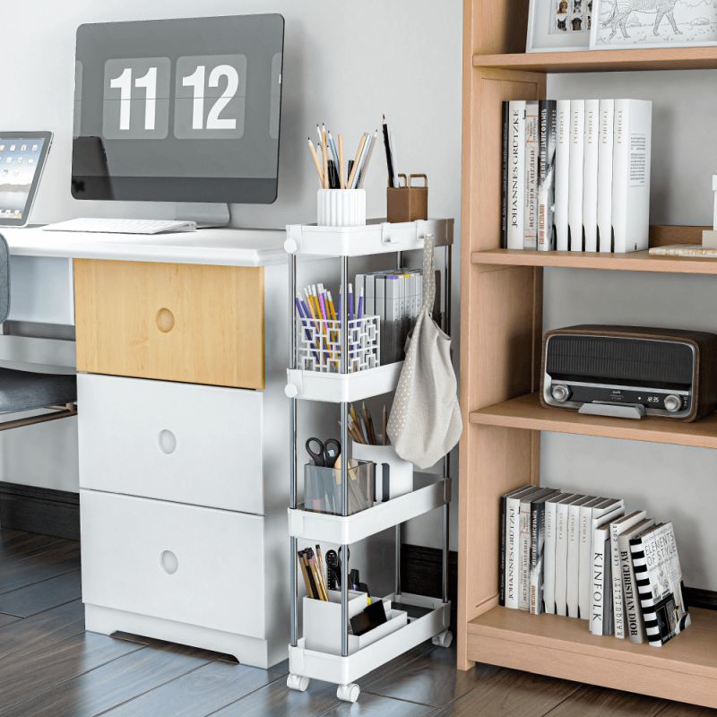 Multifunkčný pojazdný regál TYP 2, biely