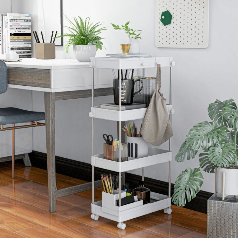 Multifunkčný pojazdný regál TYP 3, biely