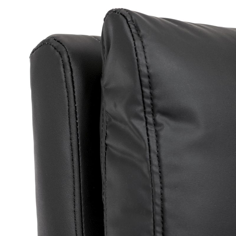 Pohodlná kancelárska stolička, čierna ekokoža, kovový kríž