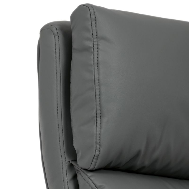 Pohodlná kancelárska stolička, sivá ekokoža, kovový kríž