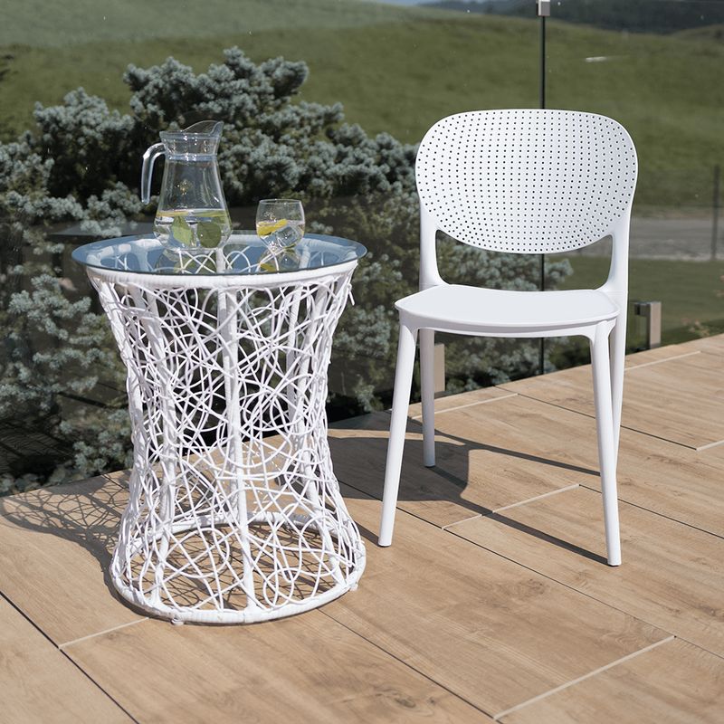 Stolička plastová stohovateľná, biela