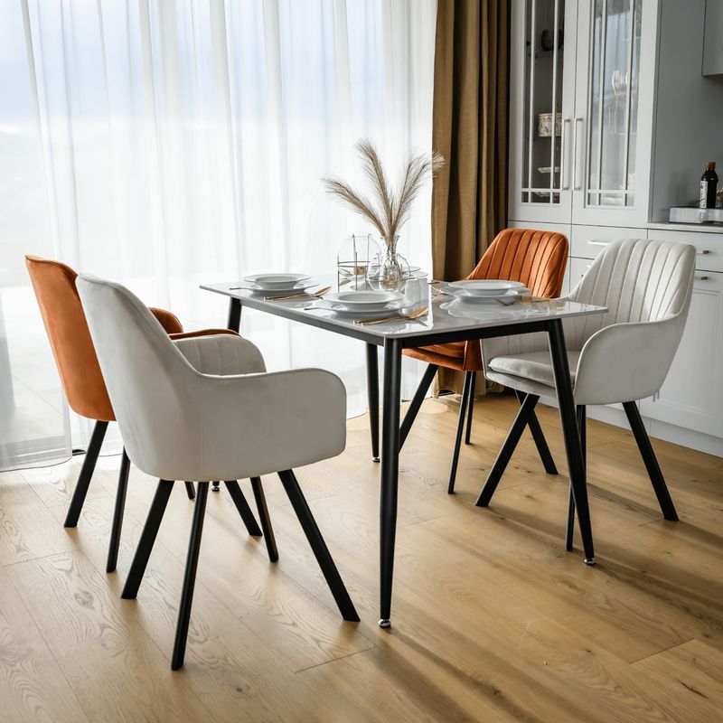 Štýlové dizajnové kreslo, béžovosivá Velvet látka