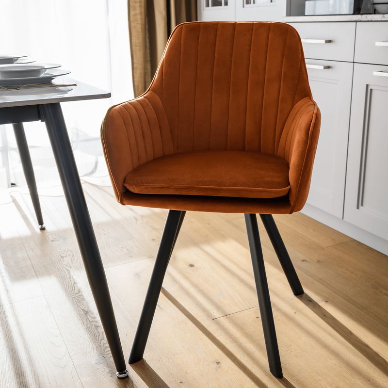 Štýlové dizajnové kreslo, terakota Velvet látka