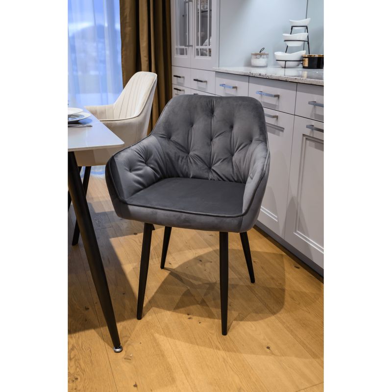 Dizajnové kreslo, sivá Velvet látka