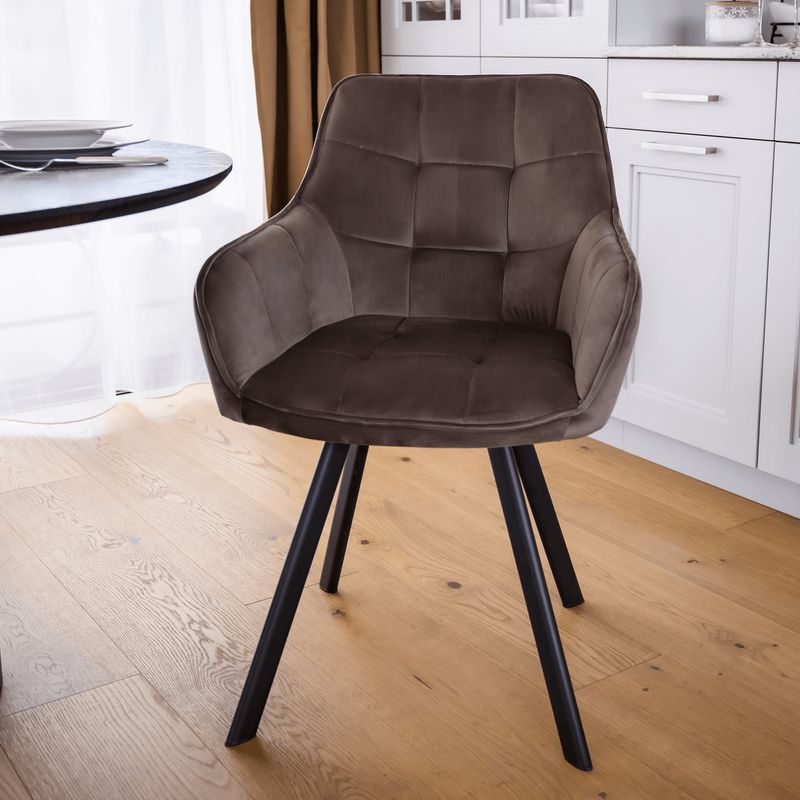 Štýlové kreslo v sivohnedej Taupe Velvet látke