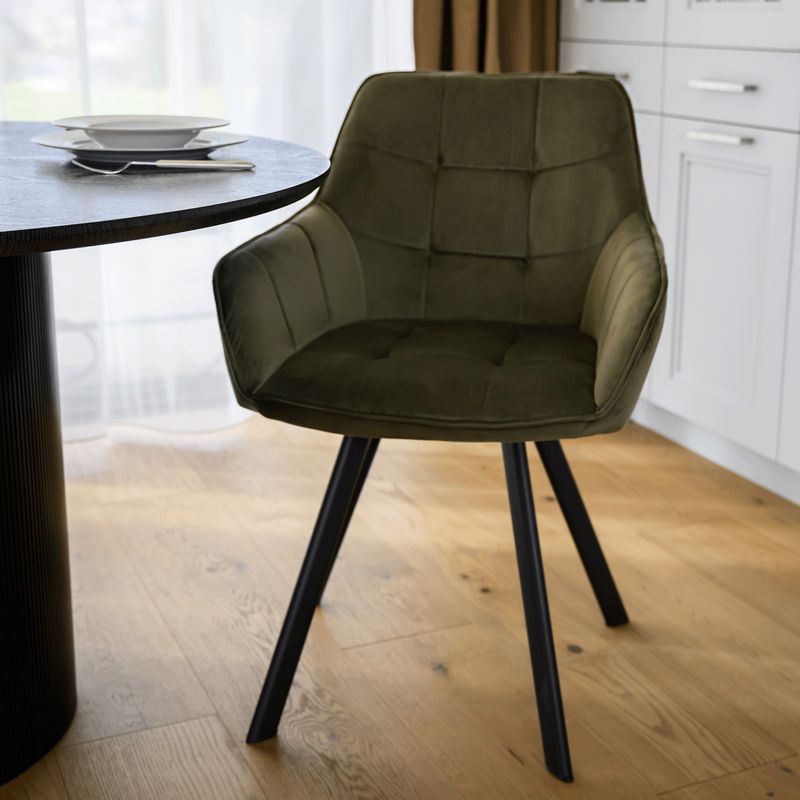 Štýlové kreslo v zelenej Velvet látke
