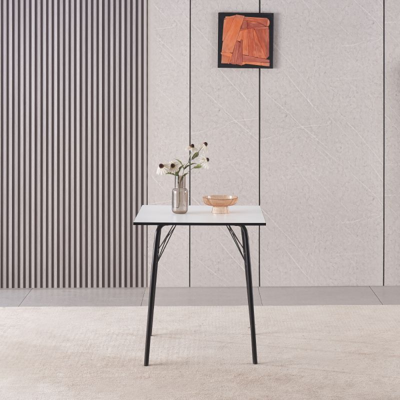 Jednoduchý a minimalistický jedálenský stôl, biela-čierna, 70 cm