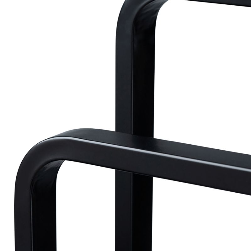 Dizajnový stojan na uteráky, bambus-čierny kov