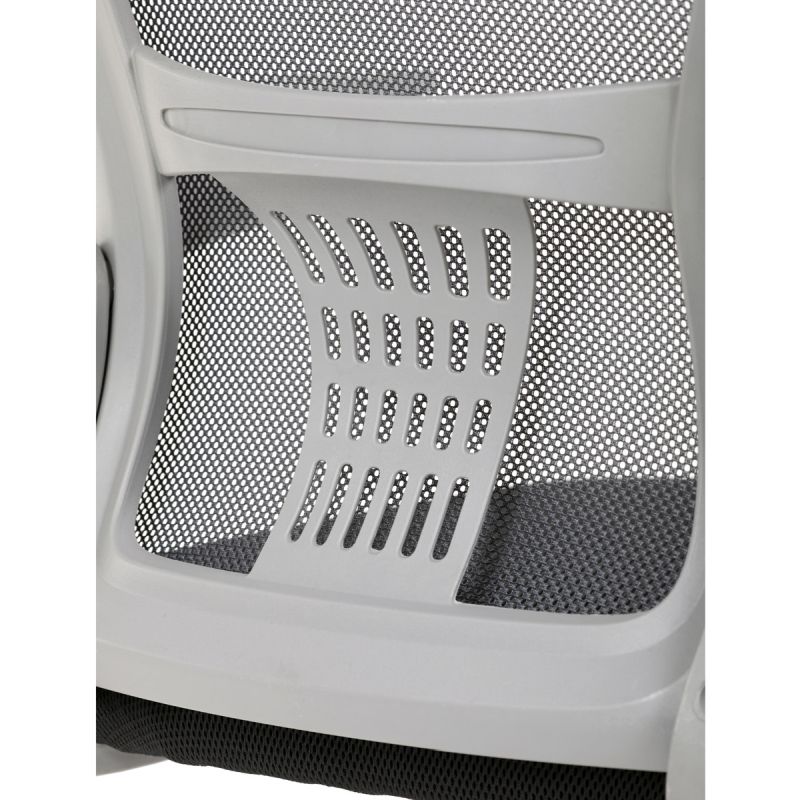 Kancelárska stolička, tmavo šedá sieťovina, šedý plast