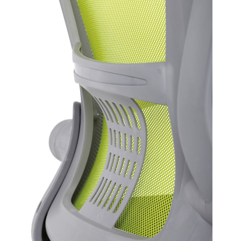 Kancelárska stolička, zelená sieťovina, šedý plast
