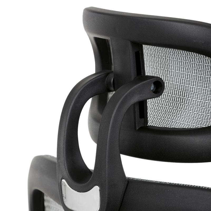 Kancelárska stolička s moderným dizajnom, šedá sieťovina, čierny plast