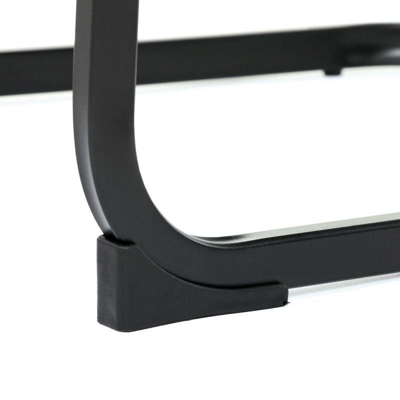 Stolička jedálenská, taštičkové pružiny, modrá látka, čierny kov